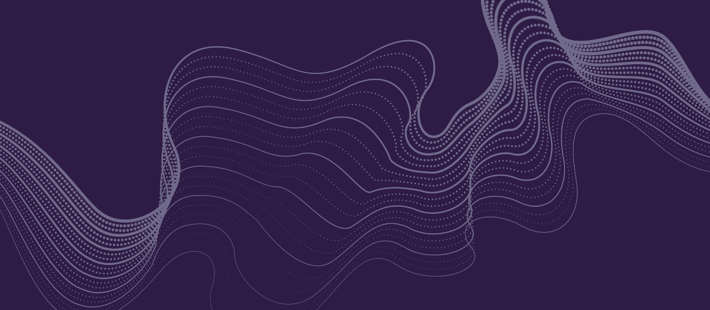 White curved lines over a purple background