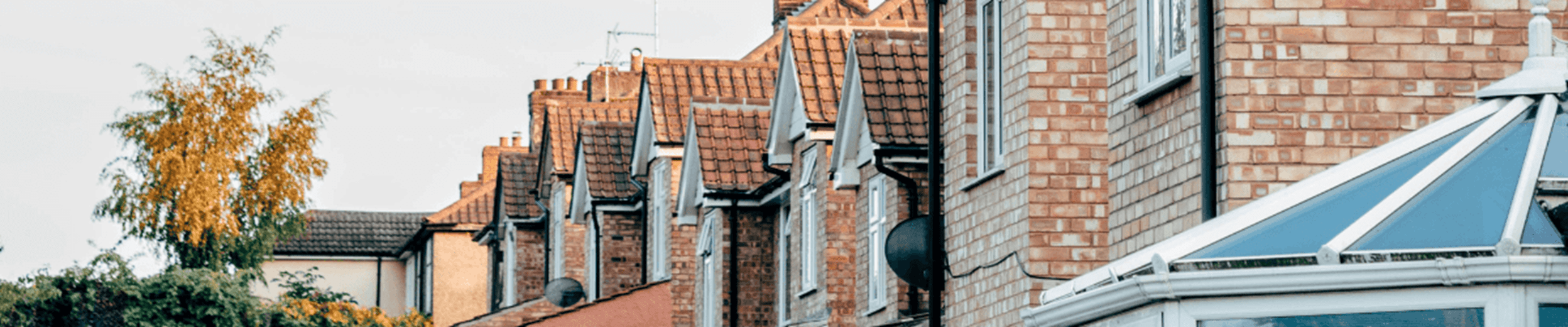 Red brick residential homes in the UK