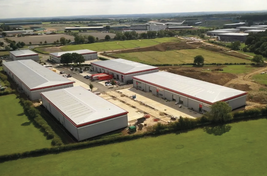 Birds eye view of Silverstone Business Park