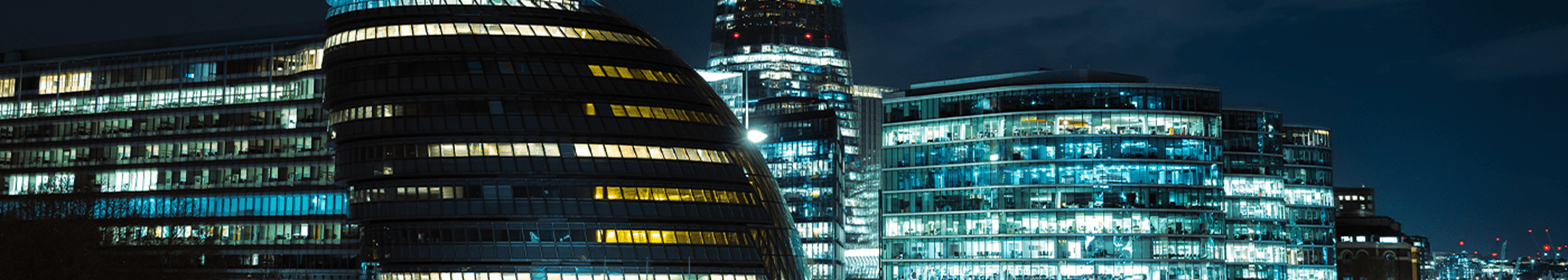 Central London skyline at night