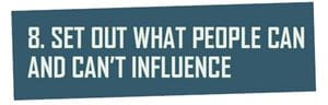 header: set out what can people influence, and what they can't