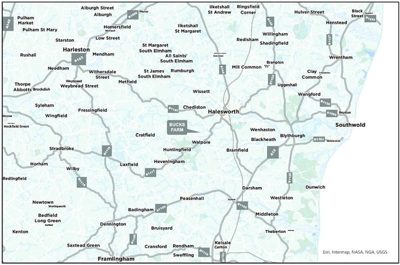 43.2 acres Land, Cookley, Halesworth IP19 - Available